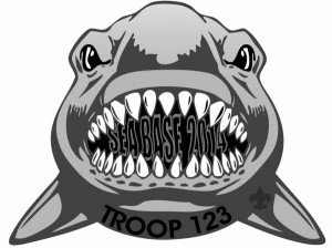 Sea Base Shark Embroidered Patch Design Idea