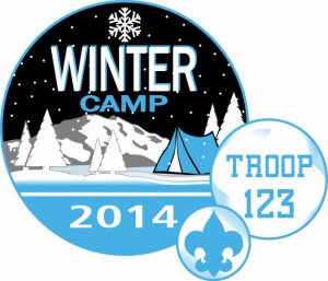 Winter Camp Snowballs Embroidered Patch Design Idea
