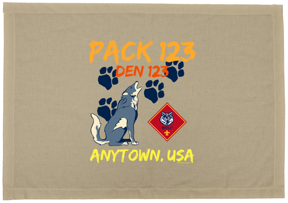 custom printed wolf den flag for cub scouts