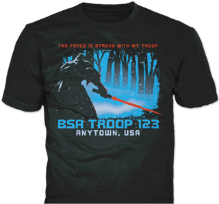 Scout Troop t-shirt design idea SP6439 on black t-shirts