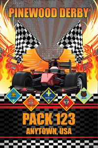 custom cub scout pack pinewood derby racecar poster
