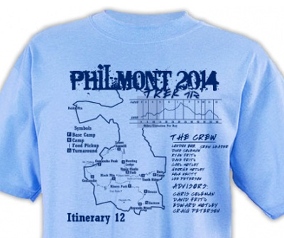 SP2657 Philmont Trek custom Map t-shirt design