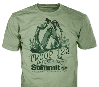 Summit Bechtel t-shirt design idea SP5164 on maroon t-shirts Summit Bechtel t-shirt design idea SP5164 on maroon t-shirts