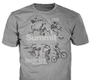 Summit Bechtel t-shirt design idea SP5157 on blue t-shirts Summit Bechtel t-shirt design idea SP5157 on blue t-shirts
