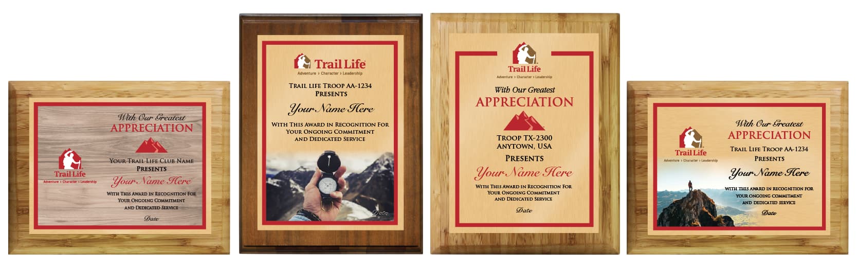 trail life wood plaque