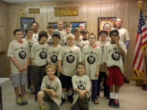 scout troop group photo wearing custom troop t-shirts from ClassB