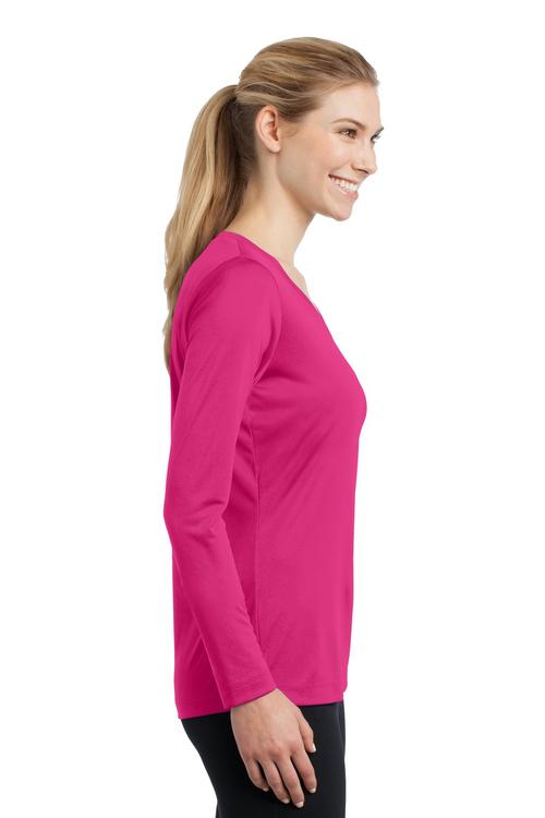 Ladies Long Sleeve Wicking V-Neck Tee