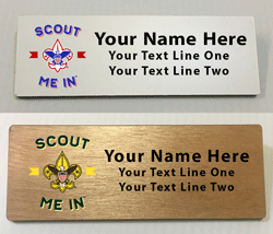 scout name tags with scout logo
