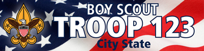 scout troop vinyl banner with US flag