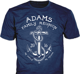 Family Reunion t-shirt design idea SP5656 on navy blue t-shirts