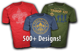 Scouting America scout troop design ideas for custom t-shirts over 500 choices