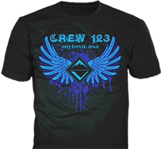 Venturing Crew t-shirt design idea SP3893 B110 on black t-shirts