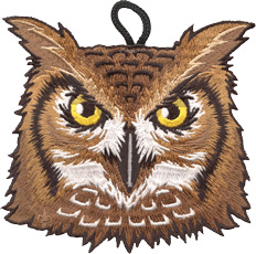 Wood Badge Owl critter head patch